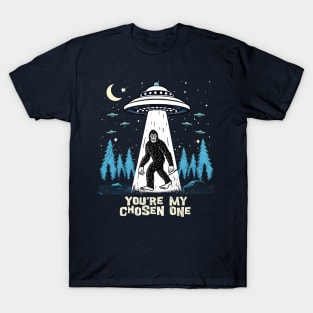 Bigfoot UFO Alien Abduction Vintage You Are My Chosen One T-Shirt